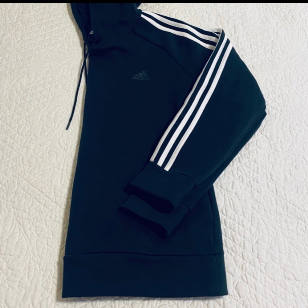 ADIDAS Essentials Signature 3 Stripe Black Hoodie